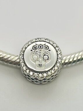 Pandora LTD EDT Frida Kahlo/Diego Skull Double Sided Charm Clear CZ